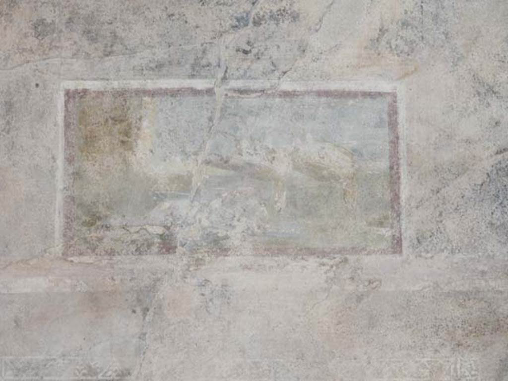 II.3.3 Pompeii. May 2016. Room 6, detail of painted panel at upper south end of west wall. Photo courtesy of Buzz Ferebee.
