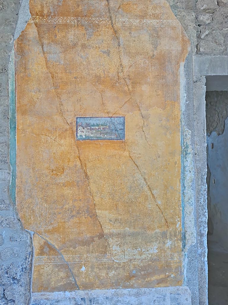 II.3.3 Pompeii. March 2024. 
Painted panel on east wall in north-east corner of room 11. Photo courtesy of Giuseppe Ciaramella.
