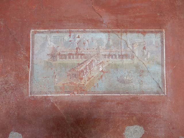 II.3.3 Pompeii. May 2016. Room 11, painted panel on north wall of north portico.
Photo courtesy of Buzz Ferebee.
