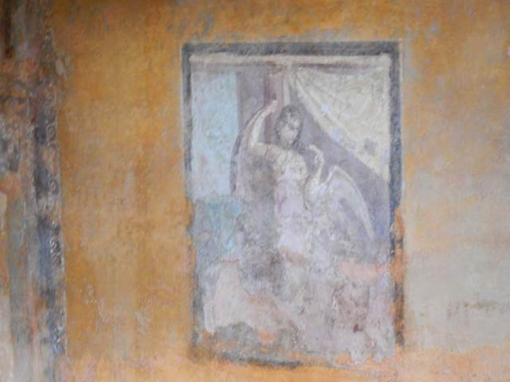 II.3.3 Pompeii. May 2016. Room 12, central panel from north wall of Leda and the Swan. Photo courtesy of Buzz Ferebee.

