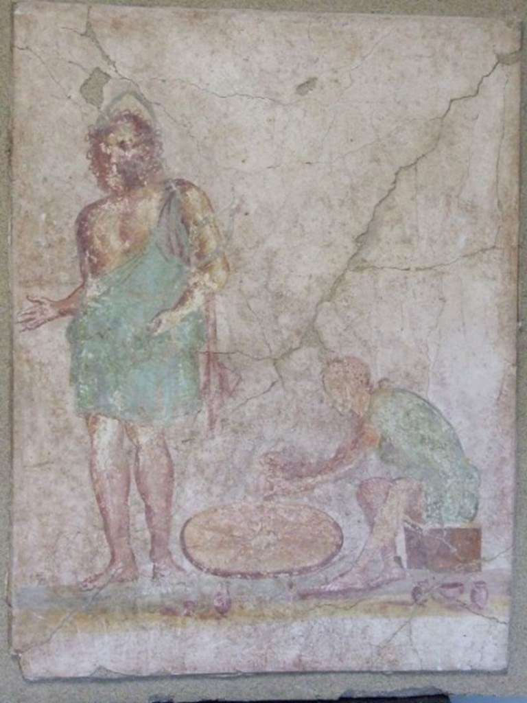 II.3.8 Pompeii.  Detail of painting of a potter at his wheel.   SAP Inventory number 21631.