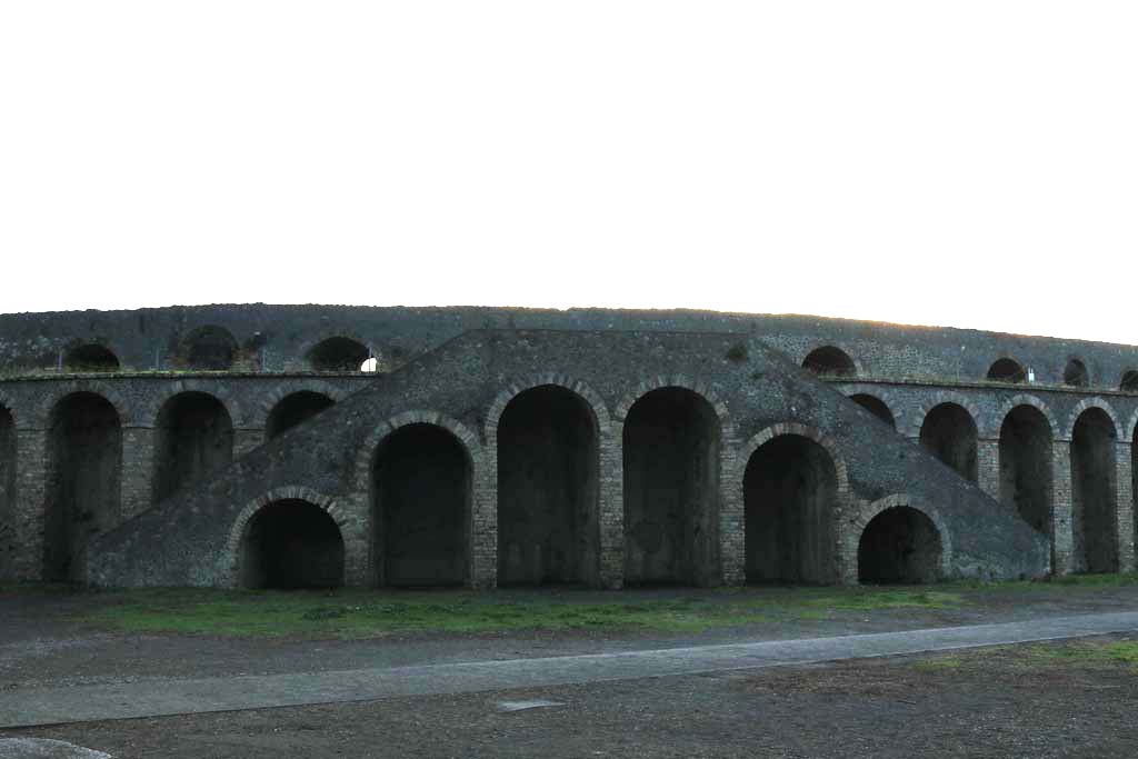 II.6 Pompeii. December 2018. Looking south to Amphitheatre, across Piazzale Anfiteatro. Photo courtesy of Aude Durand.

