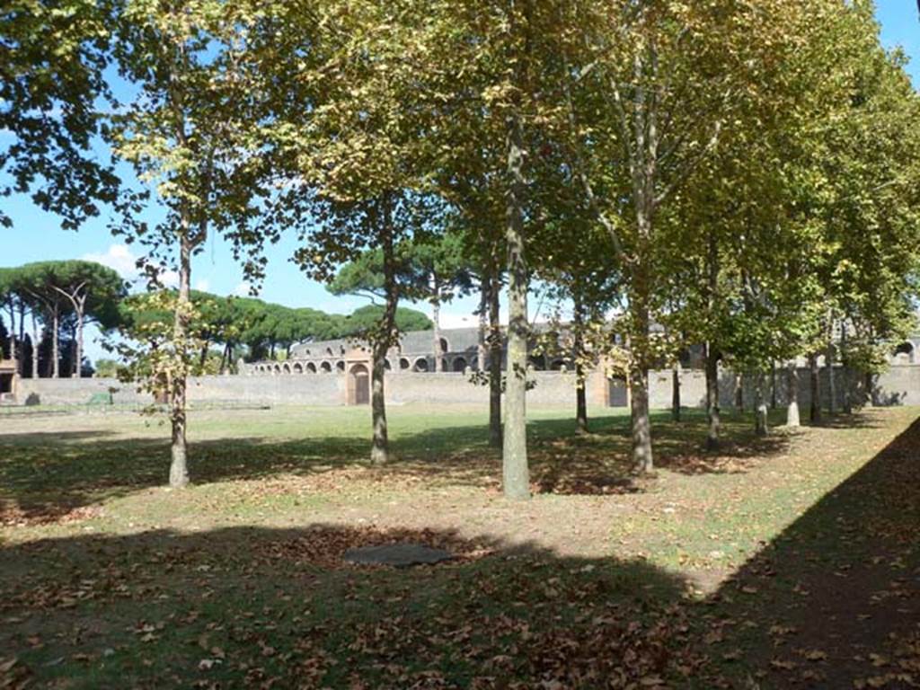 II.7.1 Pompeii. Palaestra. September 2015. Looking north-east from south-west corner.