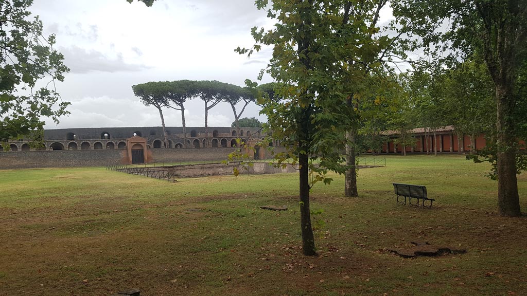 II.7.8 Pompeii. Palaestra. August 2023. Looking south-east towards pool from west portico. Photo courtesy of Maribel Velasco.