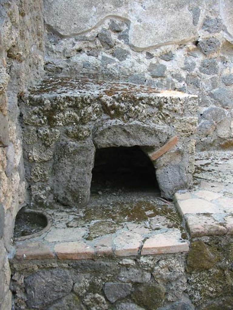 II.8.5 Pompeii. May 2003. Hearth. Photo courtesy of Nicolas Monteix.