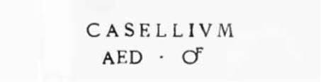 Casellium / aed(ilem) o(ro) v(os) f(aciatis)       [CIL IV 7602]