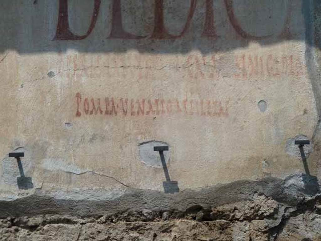 III.2.1 Pompeii. May 2010. Detail of graffiti outside House of Aulus Trebius Valens. [CIL IV 7993] 