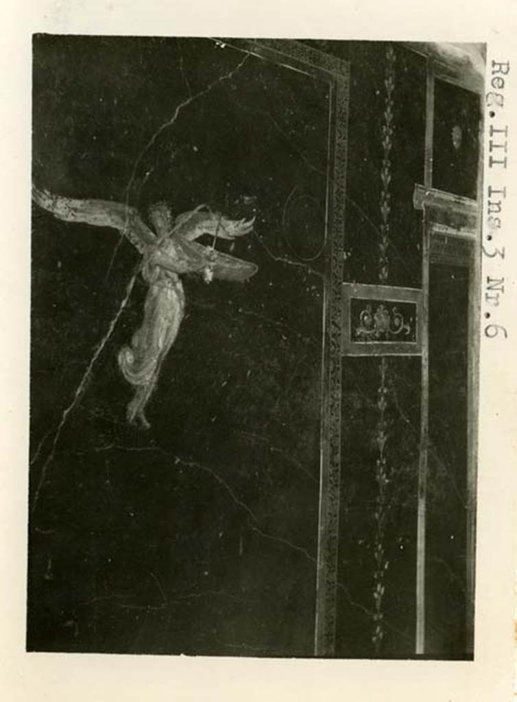 III.3.6 Pompeii. 1937-39. Painted decoration from the centre of the north wall. Photo courtesy of American Academy in Rome, Photographic Archive. Warsher collection no. 1870a
