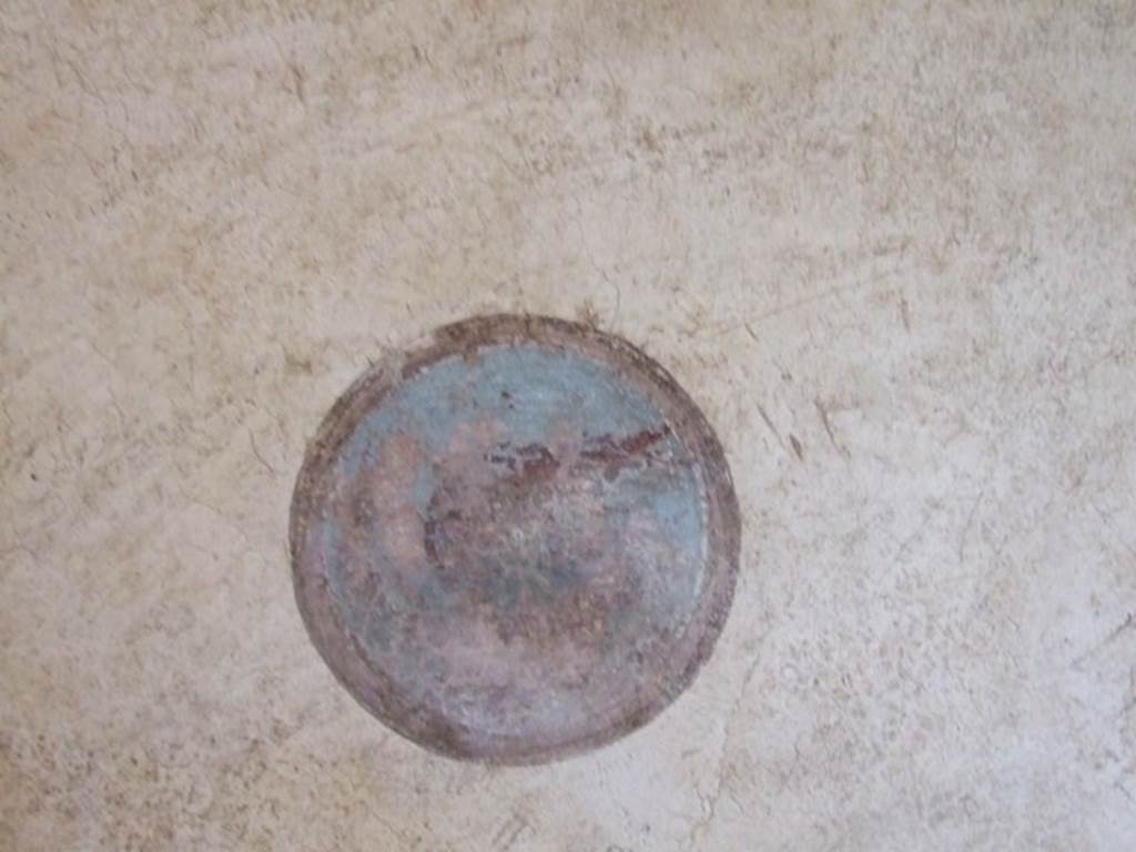 III.4.b Pompeii. March 2009. Room 5, south wall of triclinium with remains of painted medallion.