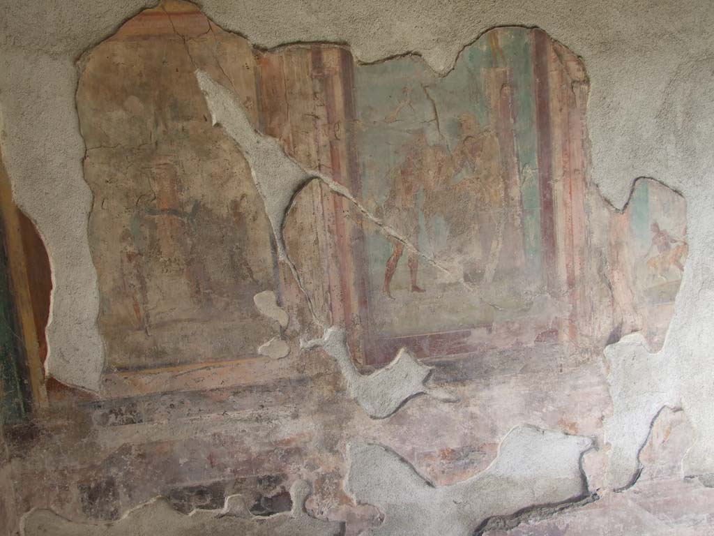 V.1.18 Pompeii. December 2007. North wall of exedra “y”. Paintings with mythological scenes.