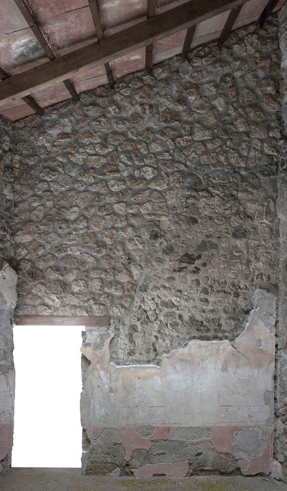 V.1.26 Pompeii. 2012. Room “t”, north wall with doorway into room “r”.
“Restored parts of the wall photographed and merge with the lower part and floor line of earlier photos of 2005-07.”
Photo by Hans Thorwid.
Photo and words courtesy of The Swedish Pompeii Project.
