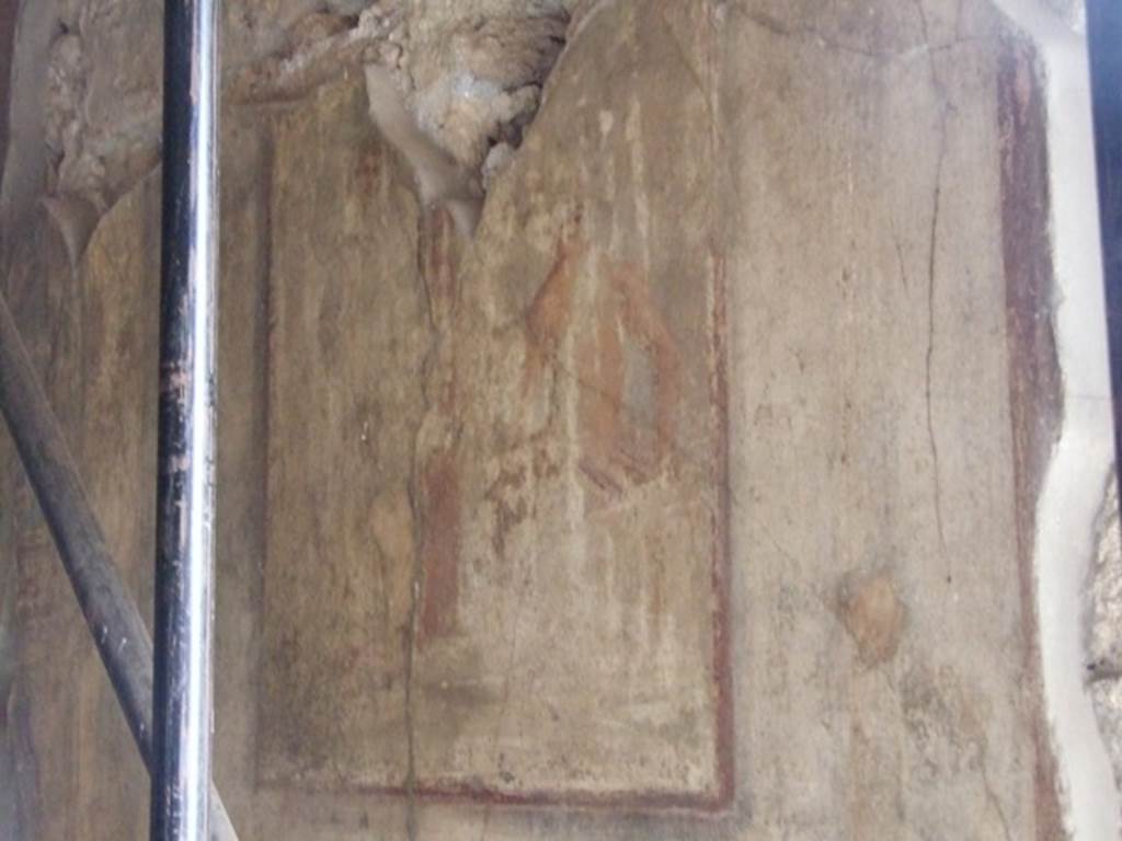 V.2.1 Pompeii. December 2007. Room 9, painting on east wall. Painting of a female figure standing and a male figure seated. Meleager or Hermes? See Bragantini, de Vos, Badoni, 1983. Pitture e Pavimenti di Pompei, Parte 2. Rome: ICCD. (p. 55).