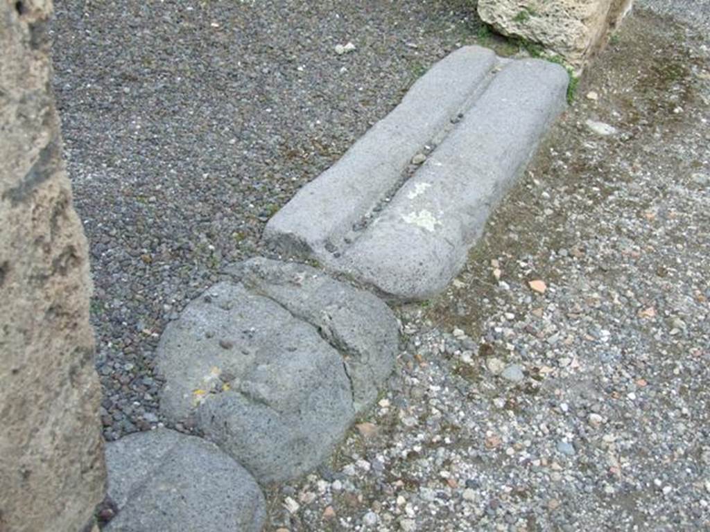 V.2.3 Pompeii. March 2009. Entrance doorway sill or threshold.