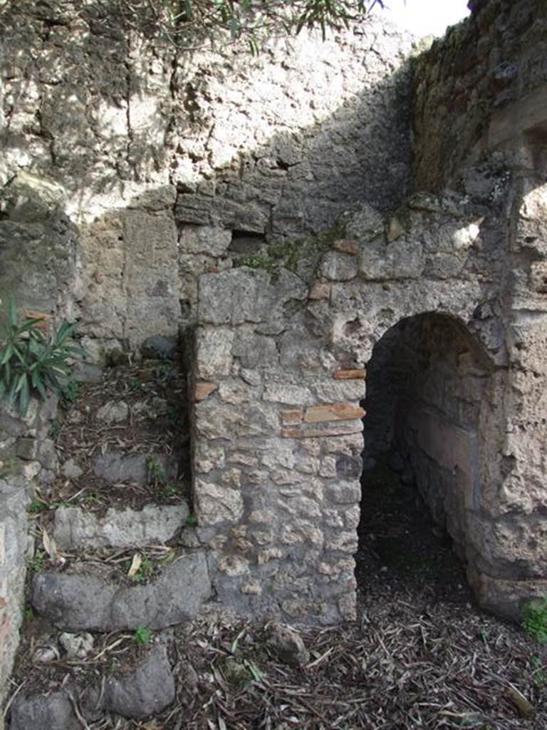 V.2.4 Pompeii. December 2007. Room 12, arched room and stairs on south side of peristyle.