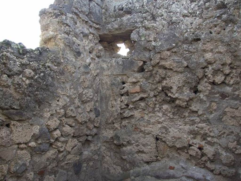 V.2.10 Pompeii. December 2007. Room 2, south-west corner of small narrow room, or cupboard.