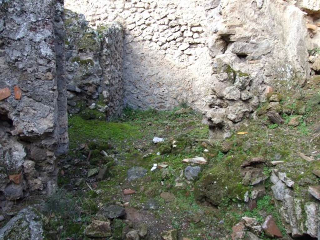 V.2.15 Pompeii. December 2007. Room 10, room to rear of room 9, kitchen. The latrine may have been on the lower left side of the photo.
