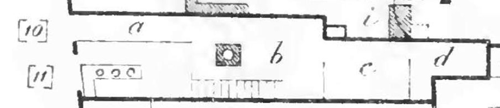 V.2.b Pompeii. Plan from BdI (No. 11 is V.2.b) (No. 10 is V.2.c)
See Bullettino dellInstituto di Corrispondenza Archeologica (DAIR), 1885, p.157.
