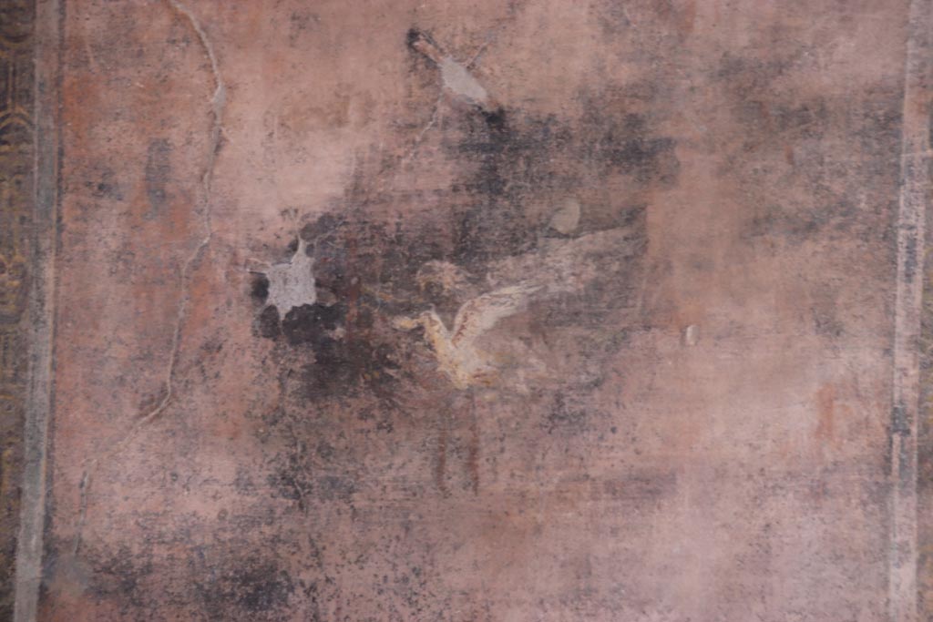 V.2.i Pompeii.  October 2023. Room 8, detail from centre of middle panel on north wall. Photo courtesy of Klaus Heese.