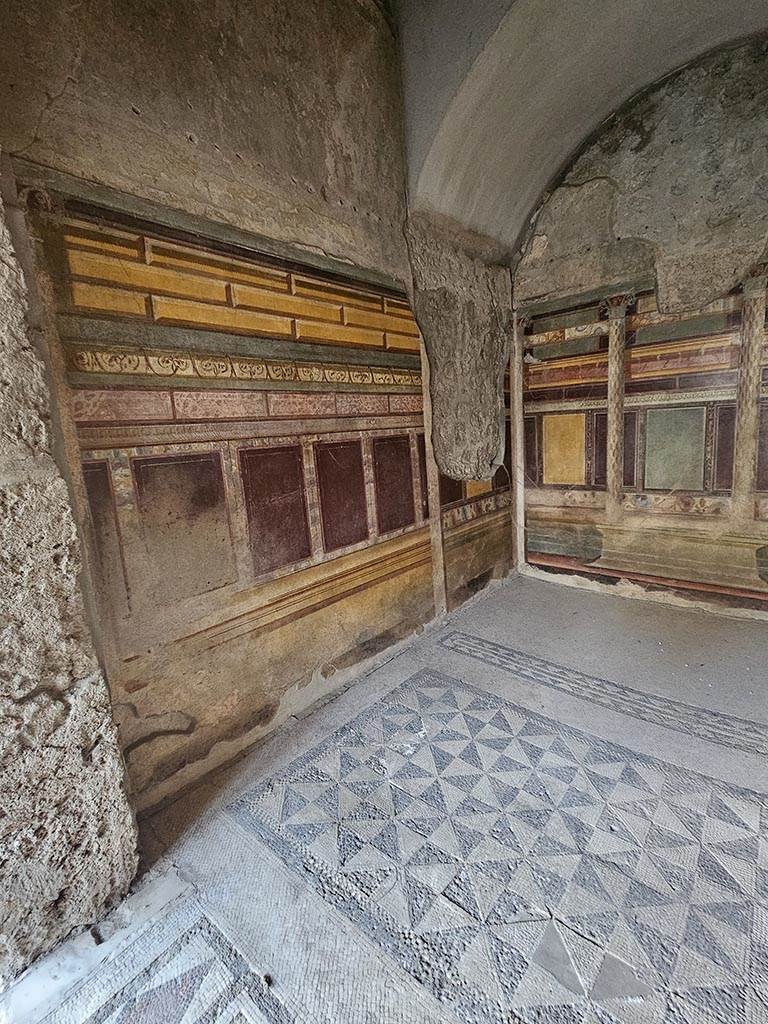 V.2.i Pompeii. November 2024. Room 18, looking south along east wall. Photo courtesy of Annette Haug.

