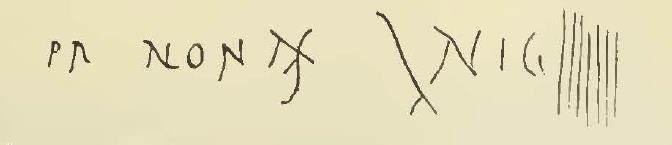 V.3.10 Pompeii. Graffiti from south wall of atrium. See Notizie degli Scavi, 1902, (p.205-6) More up to the right, in capillary letters – Pr(idie) Nonas Aug(ustas)   [CIL IV 6712]