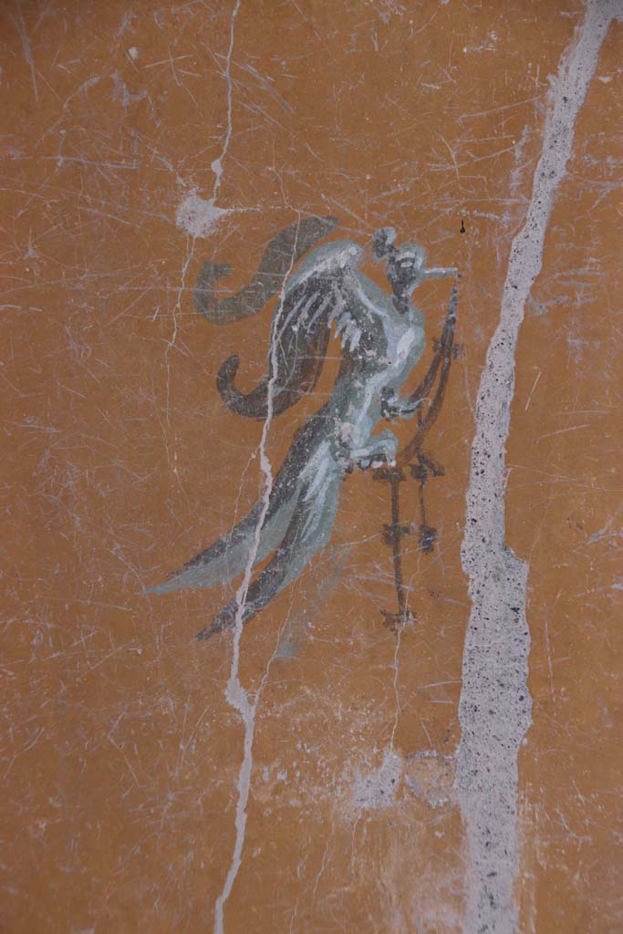 V.3 Pompeii. Casa del Giardino. September 2021.
Room 1, painted detail from north wall at west end. Photo courtesy of Klaus Heese.