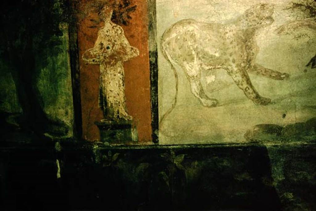 V.4.a Pompeii. 1957. Garden painting from north wall. Photo by Stanley A. Jashemski.
Source: The Wilhelmina and Stanley A. Jashemski archive in the University of Maryland Library, Special Collections (See collection page) and made available under the Creative Commons Attribution-Non Commercial License v.4. See Licence and use details.
J57f0304