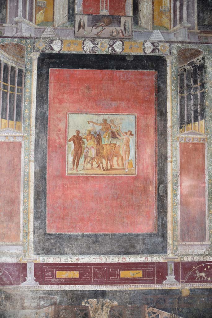 V.4.a Pompeii. March 2018. 
Room ‘h’, central panel with wall painting from south wall of tablinum.
Foto Annette Haug, ERC Grant 681269 DÉCOR.
