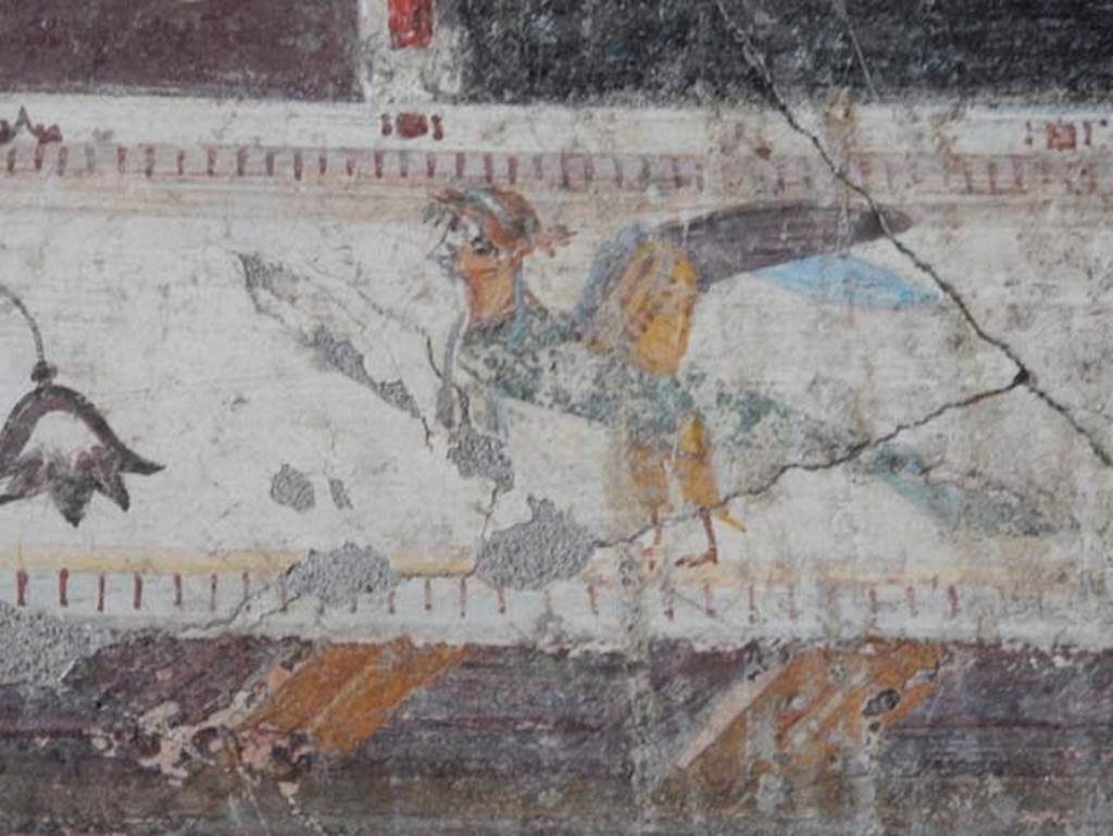 V.4.a Pompeii. May 2015. Detail from upper centre of west wall of cubiculum. 
Photo courtesy of Buzz Ferebee.

