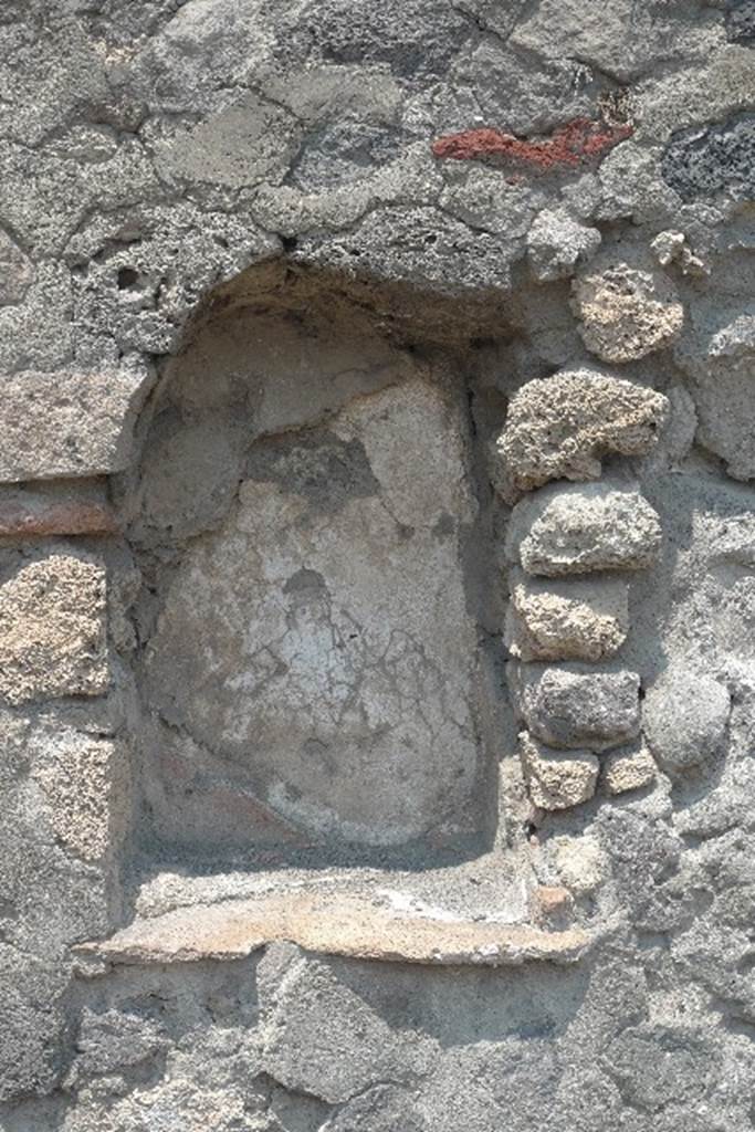 VI.1.14 Pompeii. July 2010. North wall with arched niche. Photo courtesy of Michael Binns.