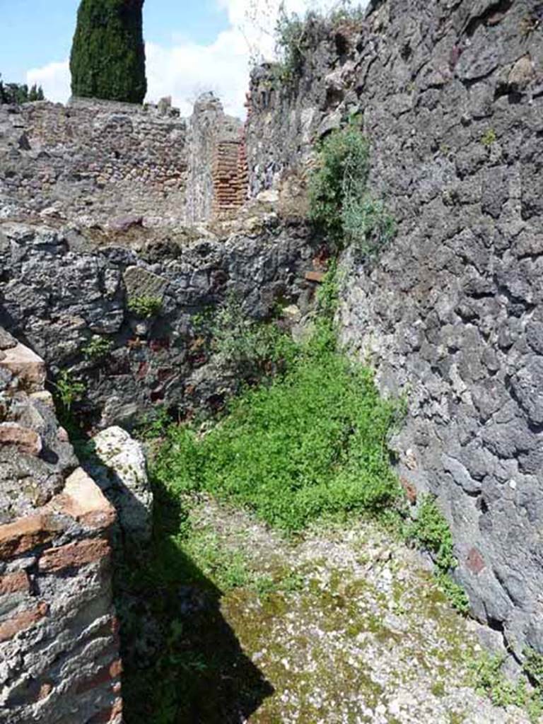 VI.1.17 Pompeii. May 2010. Kitchen and latrine in rear north-east corner.