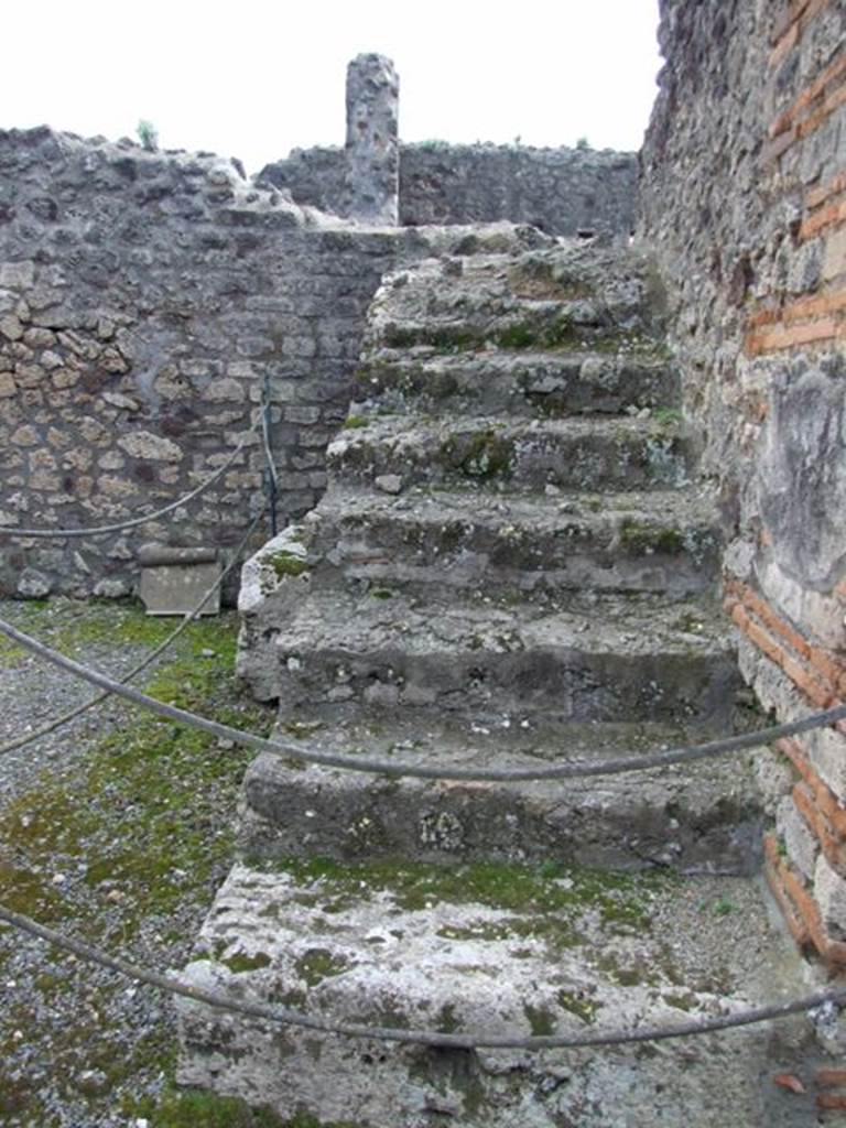 VI.3.3 Pompeii.  March 2009.  Room 1, Staircase to upper floor, in south west corner.