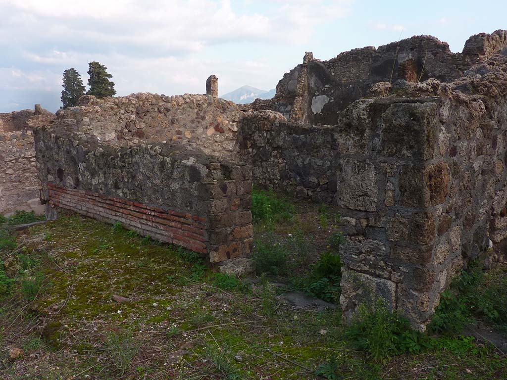 VI.5.9 Pompeii. November 2021.
Looking south-east towards doorway to triclinium on south side of garden area. Photo courtesy of Hélène Dessales.