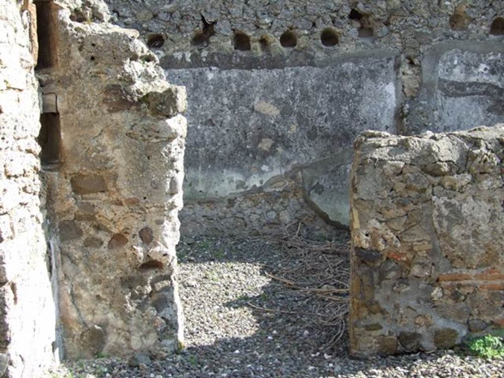 VI.7.1 Pompeii. March 2009. Doorway to Cubiculum on south side of atrium area.