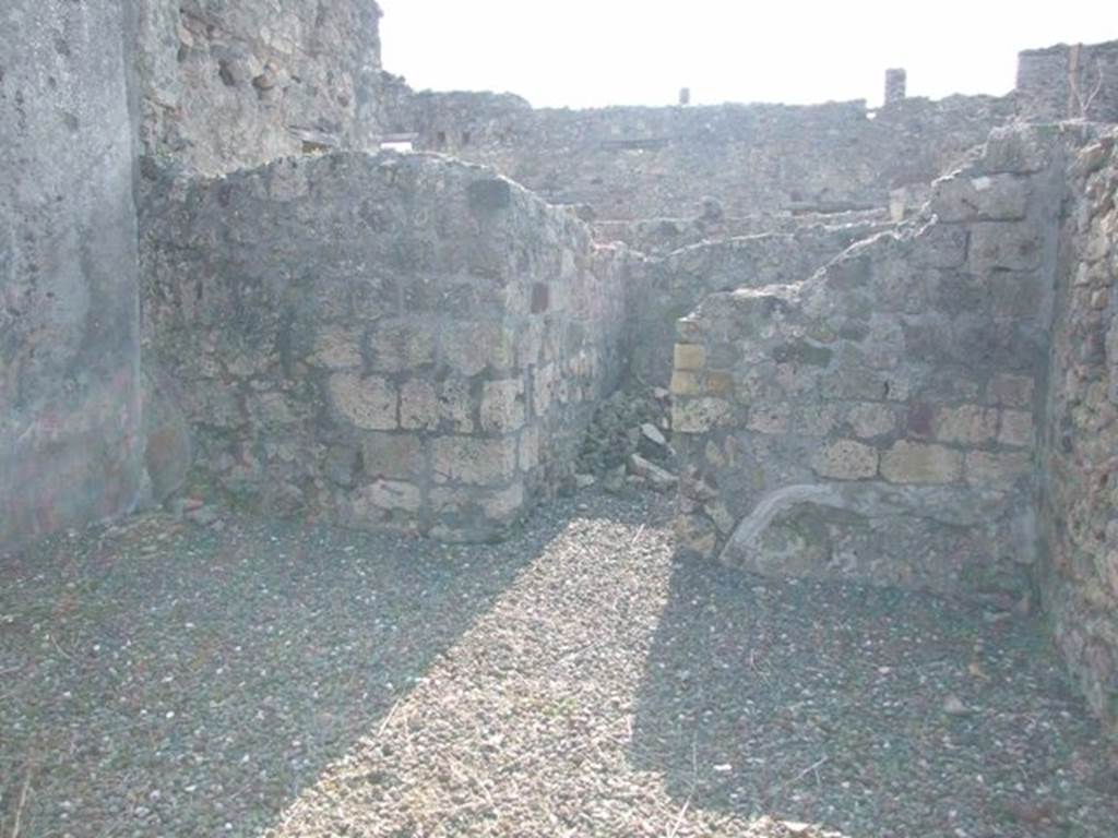 VI.7.3 Pompeii.  March 2009. Room 9. Oecus.  West wall, with doorway to small Room 10.