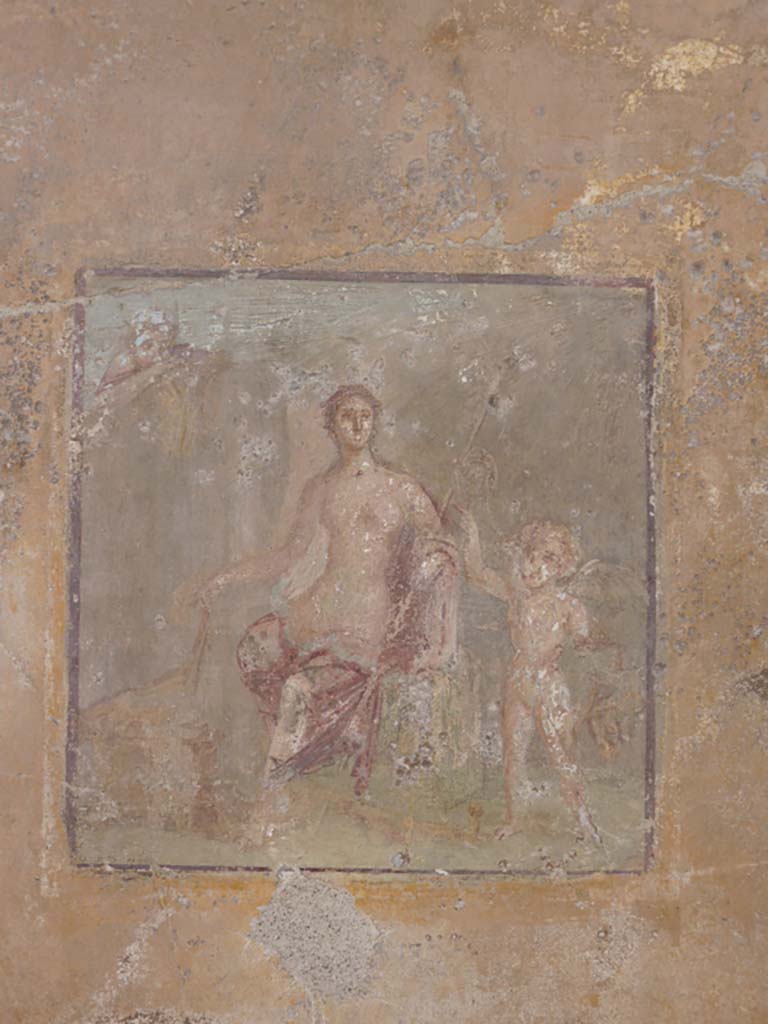 VI.7.23 Pompeii. July 2021. Central wall painting from south wall of tablinum. Photo courtesy of Johannes Eber.