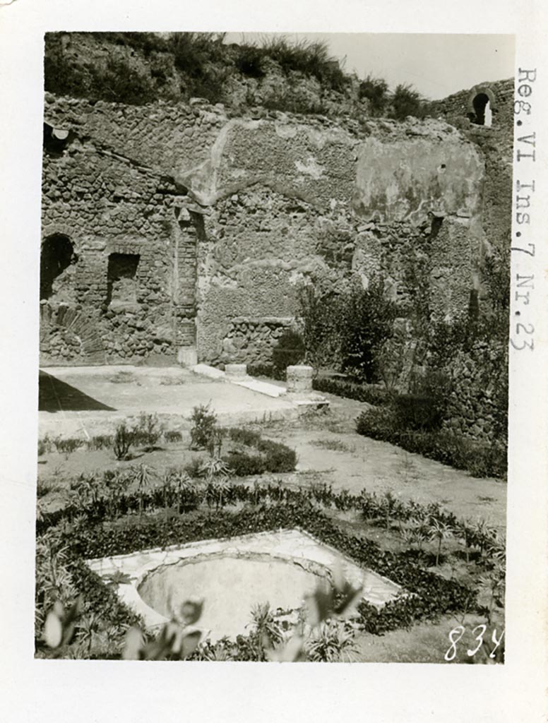 VI.7.23 Pompeii. Pre-1937-39. Looking north-east across garden.
Photo courtesy of American Academy in Rome, Photographic Archive. Warsher collection no. 020.
