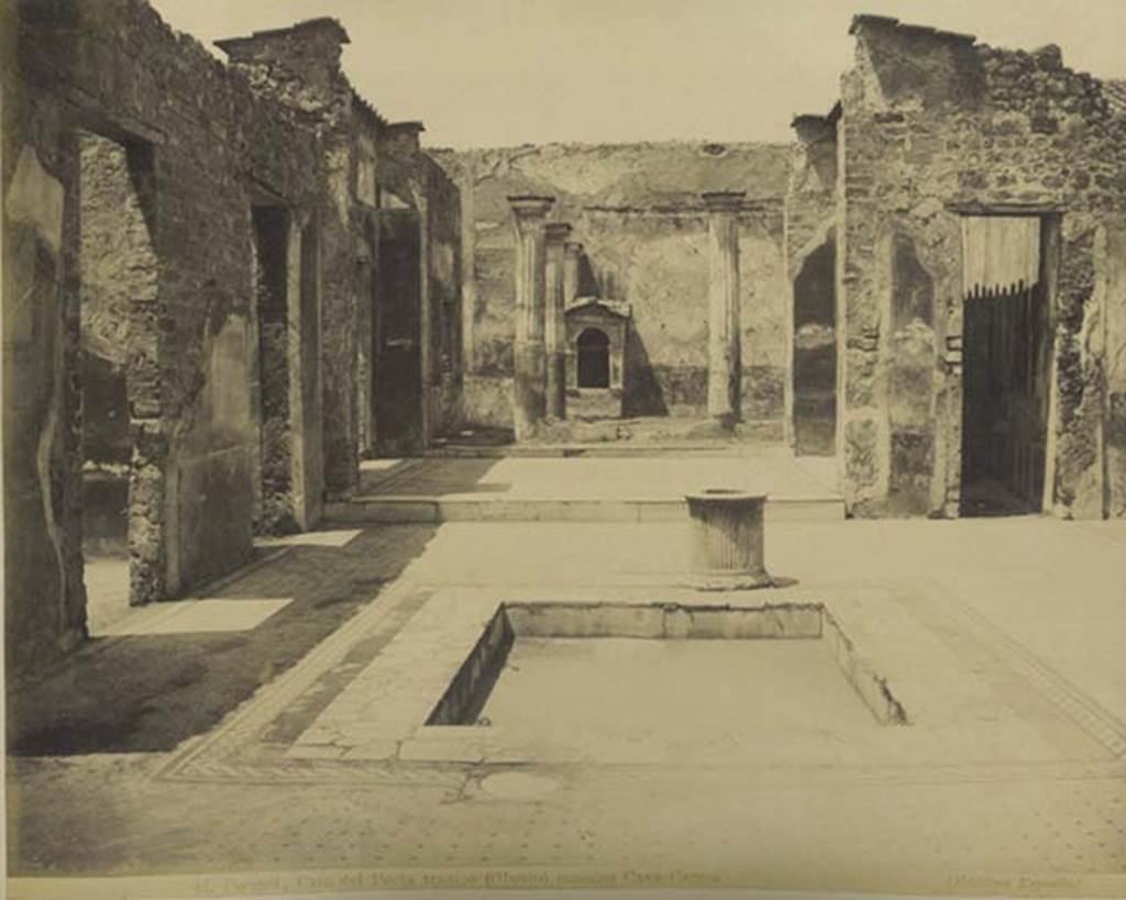 VI.8.5 Pompeii. Mid 1890’s photograph by Esposito, no. 044. Looking across the atrium to tablinum and the peristyle. Photo courtesy of Rick Bauer.

