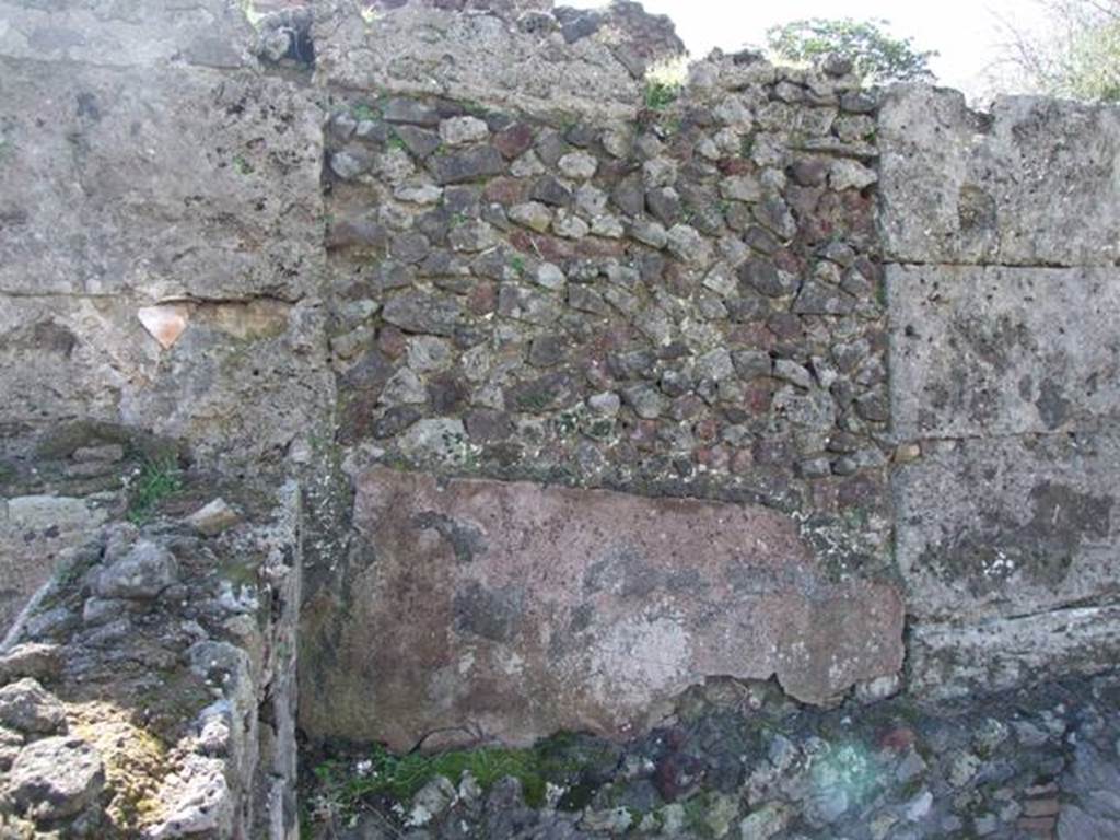 VI.8.20 Pompeii. March 2009.  West wall to rear of Vat 2.