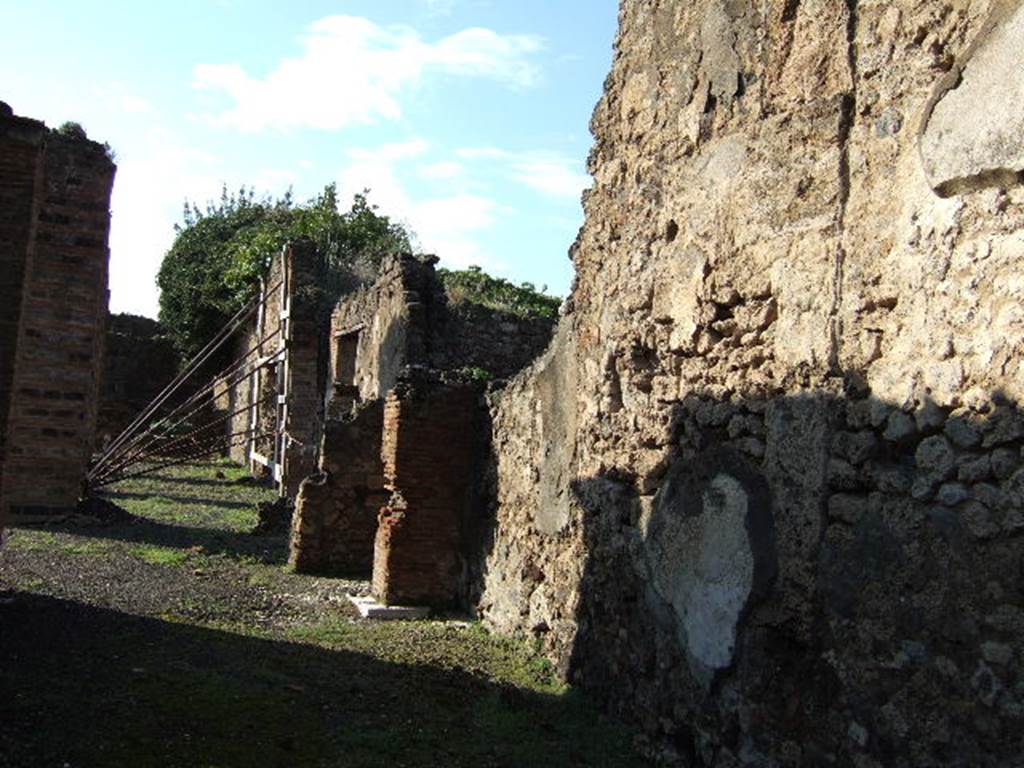 VI.8.20 Pompeii. December 2005. Room 1. Entrance corridor. North wall.