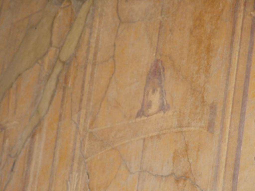 VI.9.2 Pompeii.   December 2007.  Room 24.  Upper South wall. Painted mask.

