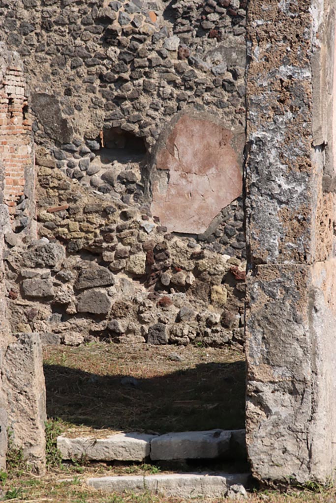 VI.9.3 Pompeii. October 2022. 
Steps to doorway into room 7, in north-east corner of atrium. Photo courtesy of Klaus Heese.
