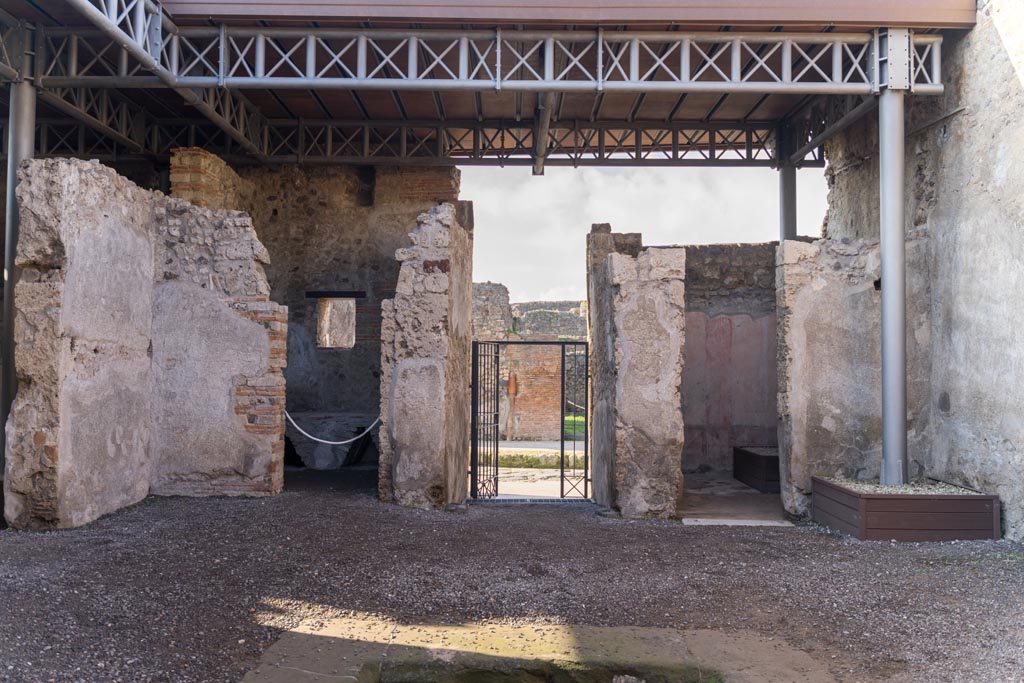 VI.9.7 Pompeii. January 2023. Room 2, looking west across atrium towards entrance. Photo courtesy of Johannes Eber.