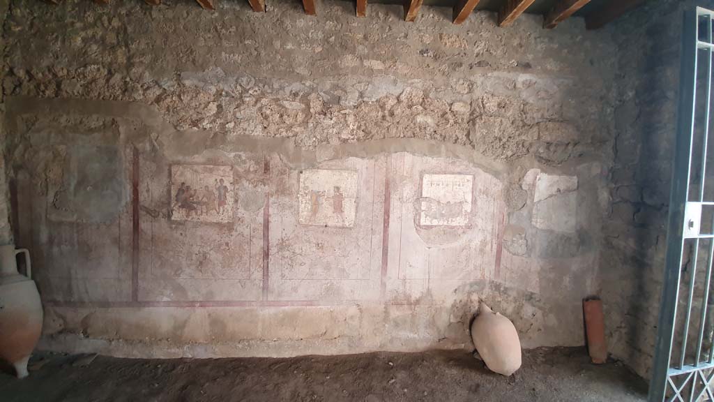 VI.10.19 Pompeii. July 2021. Looking towards south wall of rear room.
Foto Annette Haug, ERC Grant 681269 DÉCOR.

