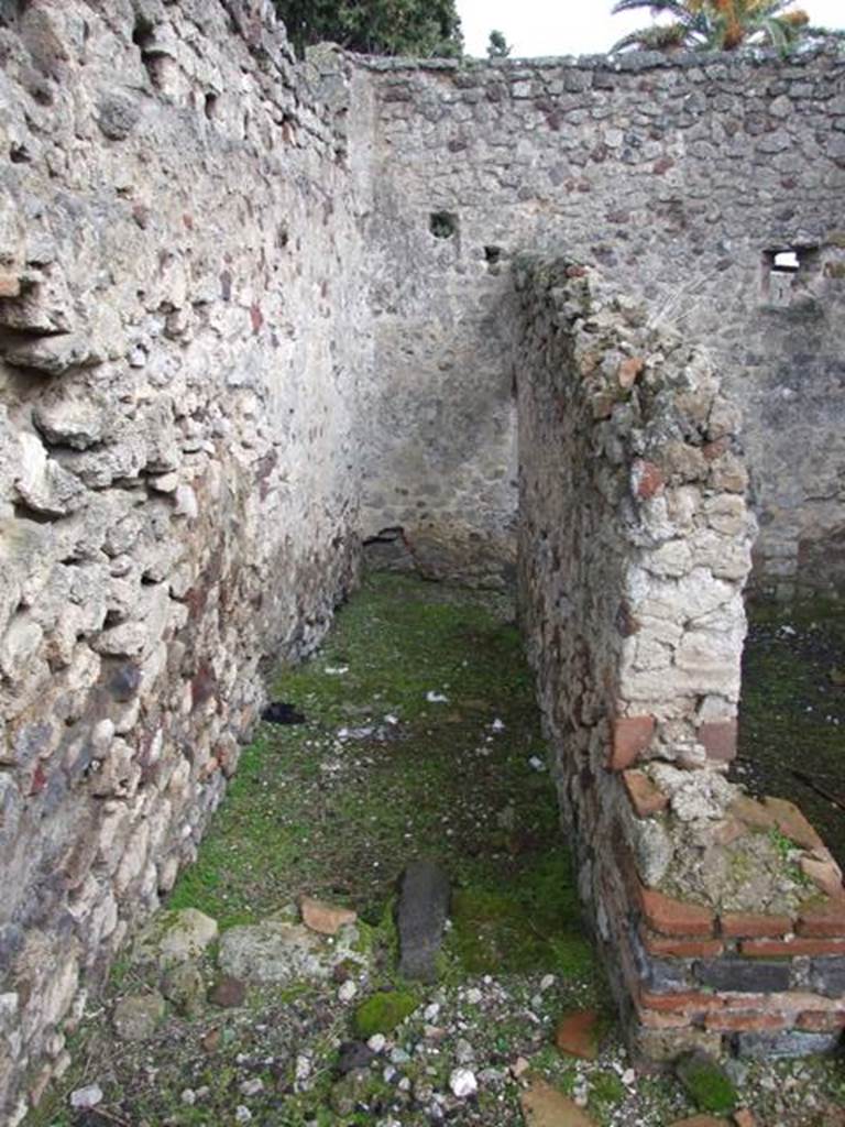 VI.10.4 Pompeii. March 2009. Rear corridor, on north side of triclinium, looking east.