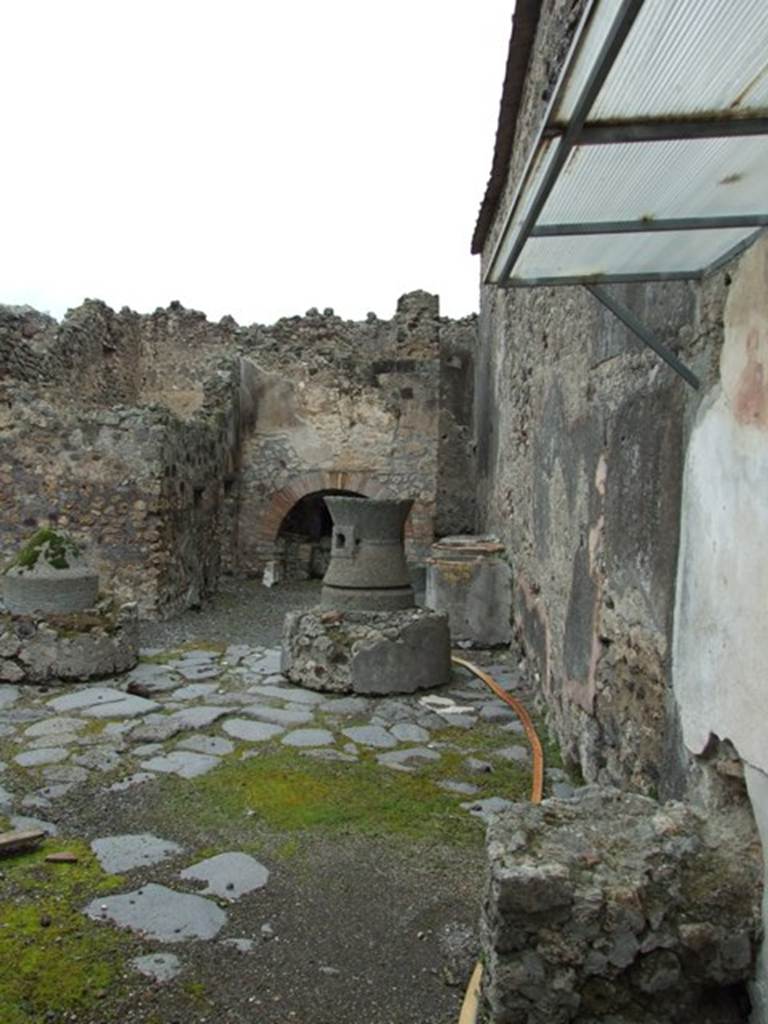 VI.11.9 Pompeii. March 2009. Bakery 16 at north end of corridor 15. Looking north.