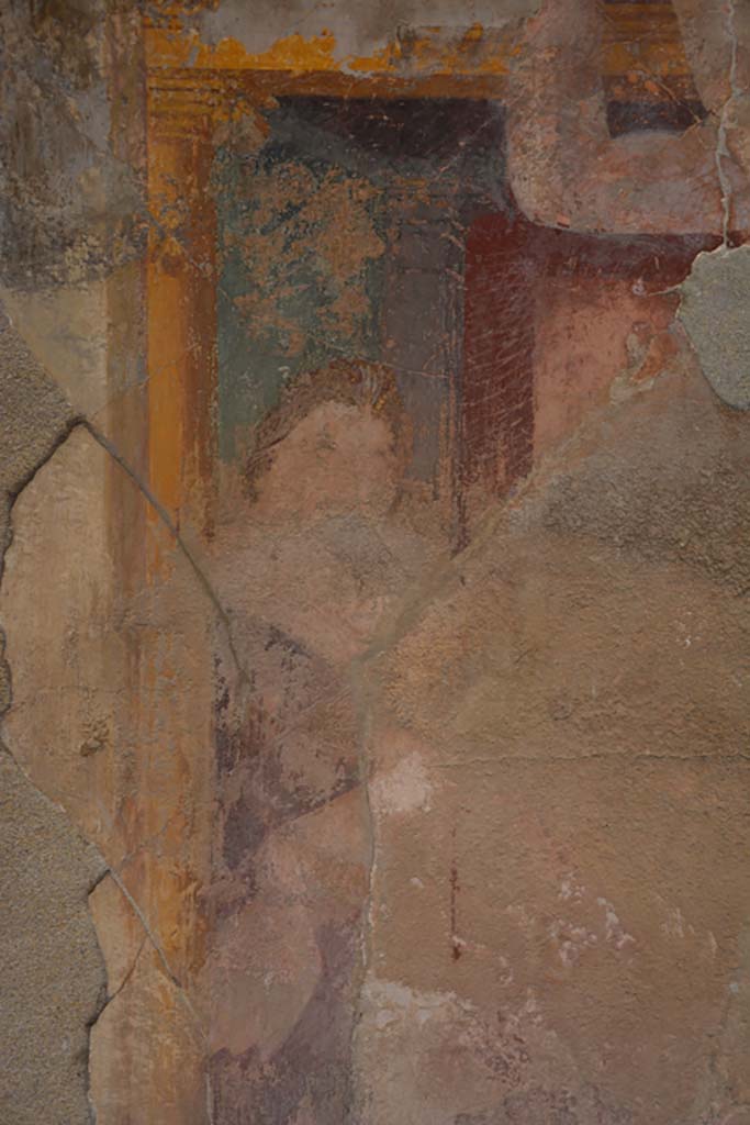 VI.11.10 Pompeii. December 2017. 
Room 42, detail of painted decoration from upper west wall at south end.
Foto Annette Haug, ERC Grant 681269 DCOR
