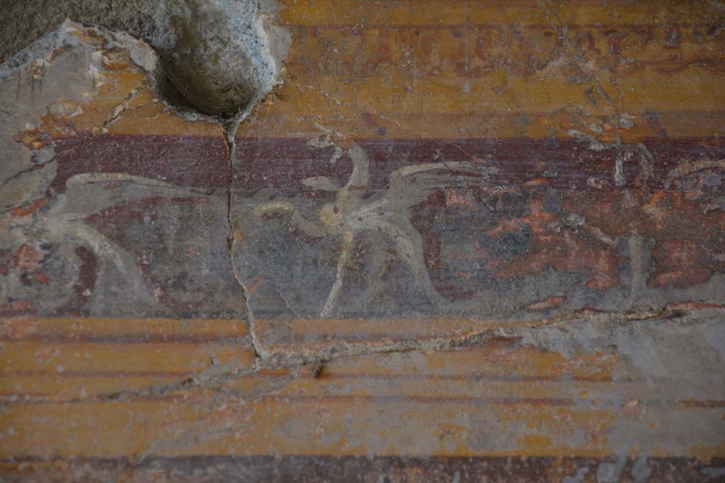 VI.11.10 Pompeii. November 2017. Room 42, detail from upper west wall.
Foto Annette Haug, ERC Grant 681269 DCOR
