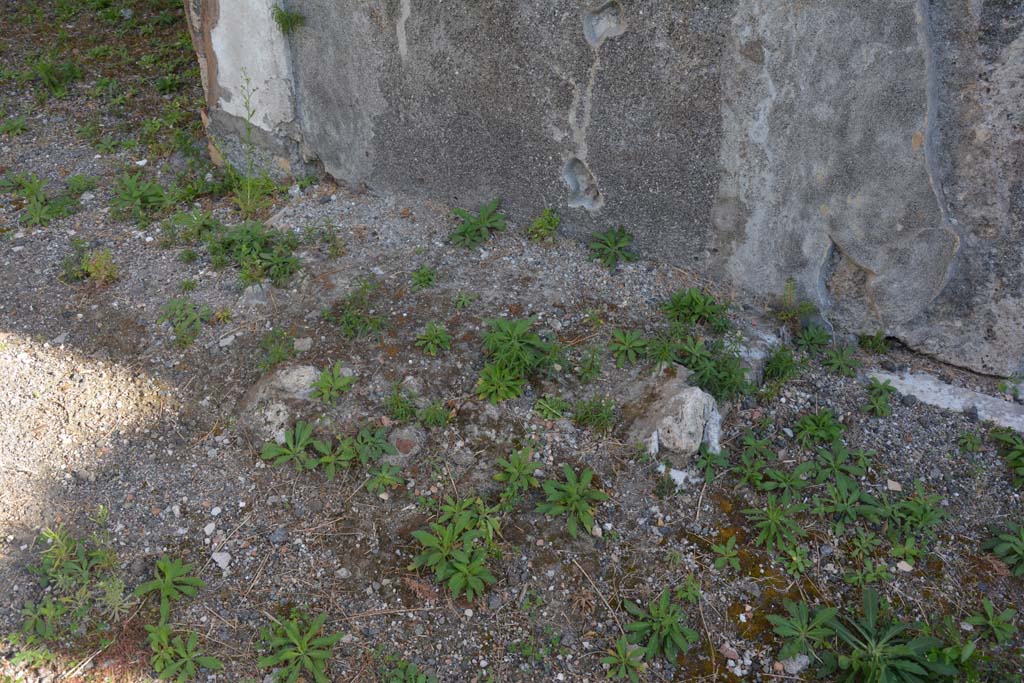 VI.11.10 Pompeii. October 2017. East side of atrium between doorways to rooms 32 and 30, remains of arca or strongbox.
Foto Annette Haug, ERC Grant 681269 DÉCOR
According to PPM –
“Base of the strongbox (arca), empty when found on October 25 1834, but in a relatively good state of conservation: “Wooden box lined with iron and garnished with meanders of various designs made with heads of bronze nails". (Bonnucci 1835, p.127).
Left in situ, the arca has progressively disappeared down to the base.” 
See Carratelli, G. P., 1990-2003. Pompei: Pitture e Mosaici. V. (5). Roma: Istituto della enciclopedia italiana, no.33, p. 18 and 19.

