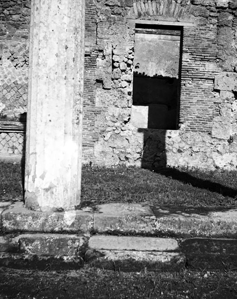 VI.12.2 Pompeii. September 2005. Rear north wall of second peristyle garden. 