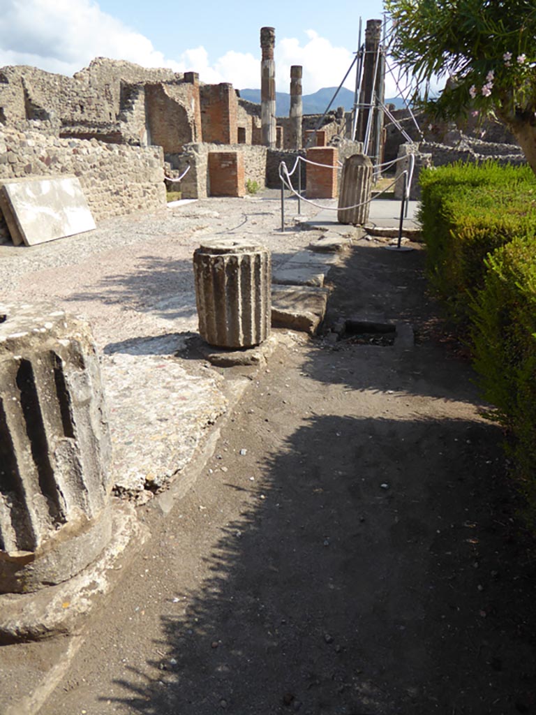 VI.12.2 Pompeii. September 2017. 
Looking south along east side of Middle Peristyle, towards doorway to room 51.
Foto Annette Haug, ERC Grant 681269 DÉCOR.
